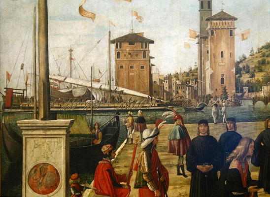 The Return of the Ambassadors, from the St. Ursula Cycle, 1490-94 (detail of 51114) von Vittore Carpaccio