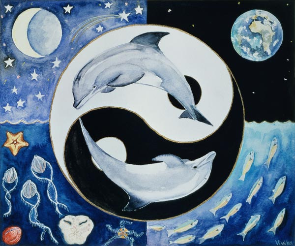 Dolphins (month of May from a calendar)  von Vivika  Alexander