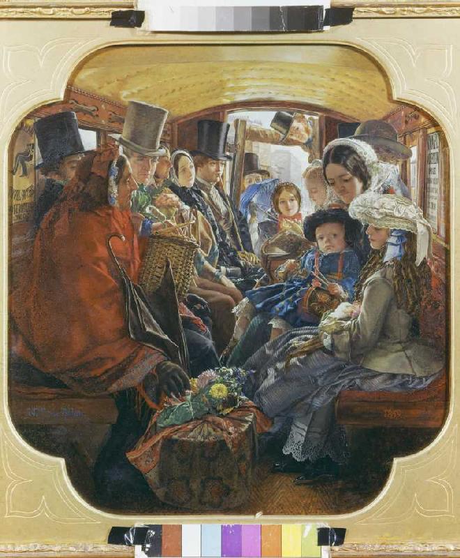 Bus-Interior (Omnibus Life in London 1859) von W. M Egley