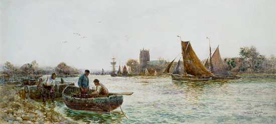Fishermen near the Quay at Christchurch, Hampshire von Walker Stuart Lloyd