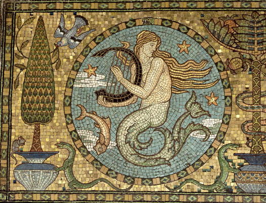 Detail of the gold mosaic floor, c.1881 (mosaic) (see also 250627) von Walter Crane