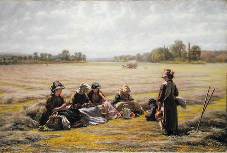 Harvesters resting in the Sun, Berkshire von Walter Field