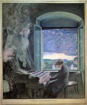 Allegorie Beethovens als musikalisches Genie