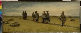 Heimkehr der Schnitterinnen von den Feldern in Rjasaner Gouvernement 1874