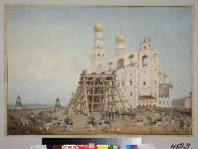 Aufstellung der Zarenglocke im Moskauer Kreml 1836 1839