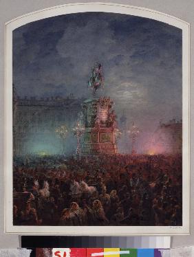 Einweihungsfeier des Nikolaus I.-Standbildes in St. Petersburg am 25. Juni 1859 1857