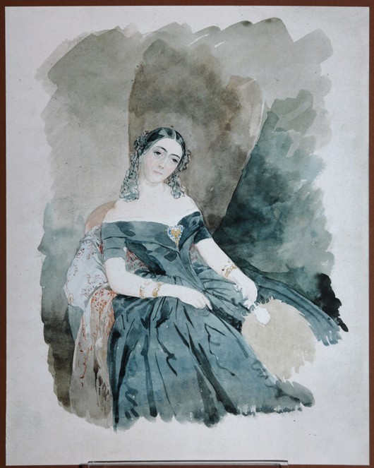 Porträt von Leonilla Iwanowna Barjatinskaja, Prinzessin zu Sayn-Wittgenstein (1816-1918) von Wassili Sadownikow