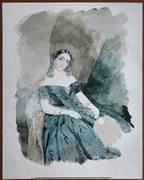 Porträt von Leonilla Iwanowna Barjatinskaja, Prinzessin zu Sayn-Wittgenstein (1816-1918) 1846