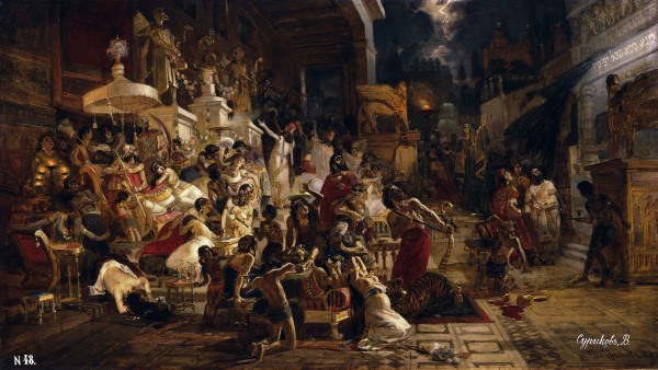 Feast of Belshazzar / Surikov von Wassilij Iwanowitsch Surikow