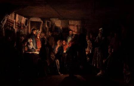 The Visit of a Sorcerer to a Peasant Wedding von Wassilij Maksimow