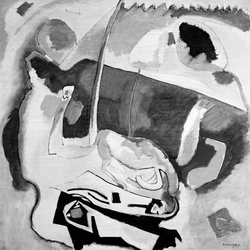 Improvisation 21 (with Yellow Horse) S/W von Wassily Kandinsky
