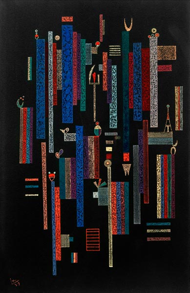 Jeu des verticales (Spiel der Vertikalen) von Wassily Kandinsky