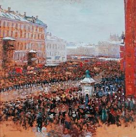 Mass Demonstration in Moscow in 1917 1917