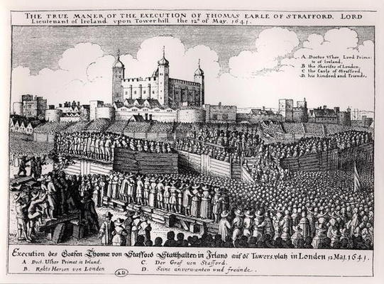 The Execution of Thomas Wentworth (1593-1641) Earl of Strafford, Tower Hill, 12th May 1641 (engravin von Wenceslaus Hollar
