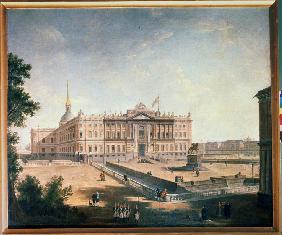 Blick auf den Michael-Palast und den Connetable-Platz in St. Petersburg