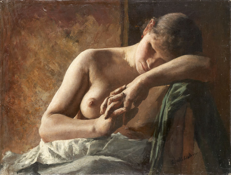 Modellstudie eines schlafenden Mädchens von Wilhelm Altheim