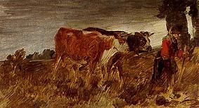 Bäuerin mit Kühen von Wilhelm Busch