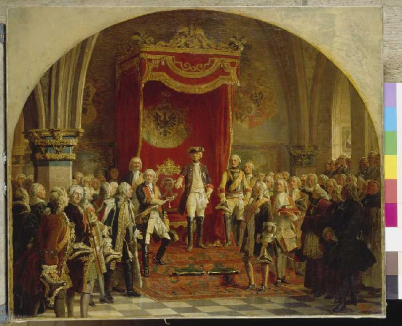 Die schlesischen Stände huldigen Friedrich dem Großen in Breslau 1741 von Wilhelm Camphausen