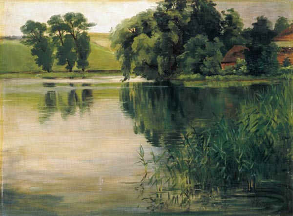An einem kleinen See von Wilhelm Trübner