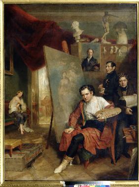 Im Atelier des Malers Wilhelm Golicke 1832