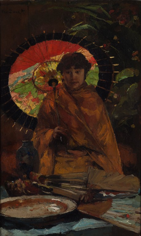 Mädchen mit japanischem Schirm von Willem de Zwart