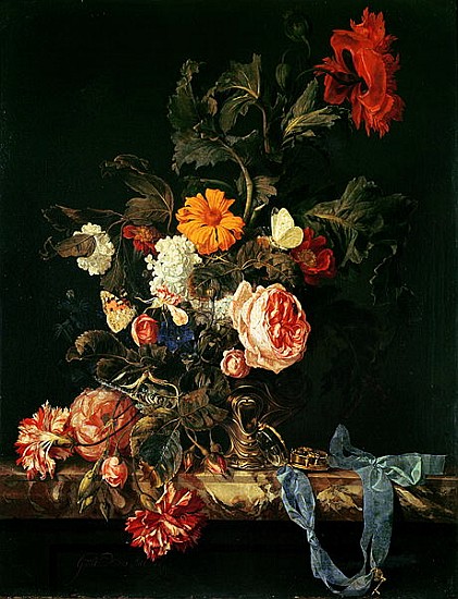 Still Life with Poppies and Roses von Willem van Aelst