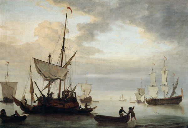 J.v.de Velde, Seestueck mit Segelbooten von Willem van de Velde d.J.