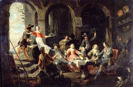 Elegant Company Merrymaking in an Interior with Servants in Attendance von Willem van the Elder Herp