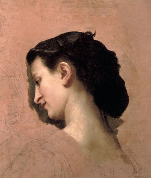Kopfstudie junge Frau von William Adolphe Bouguereau