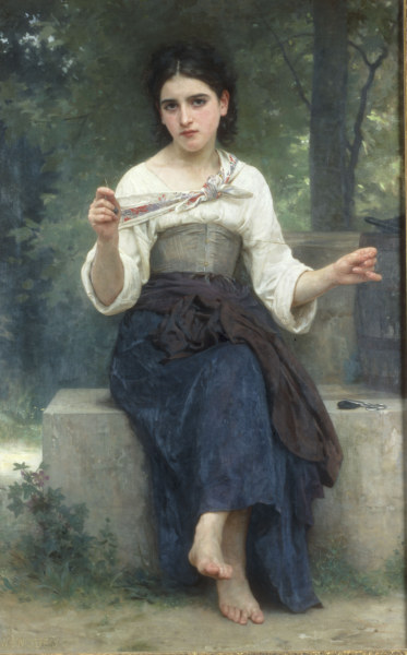Nähendes Mädchen von William Adolphe Bouguereau