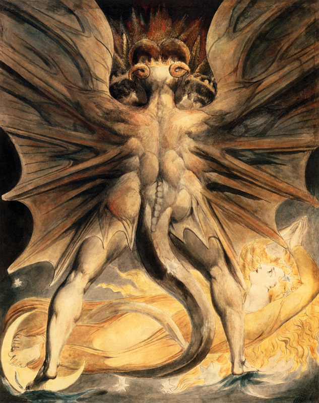Roter Drache von William Blake