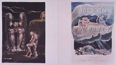 America a Prophecy: frontispiece and title page depicting Orc, the embodiment of Energy von William Blake