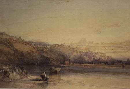 Banks of the River Saone, Lyon von William Callow