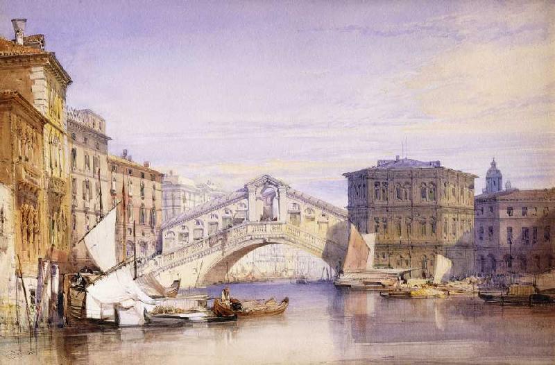 Die Rialto Brücke in Venedig von William Callow