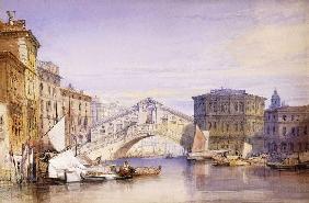 Die Rialto Brücke in Venedig 1852