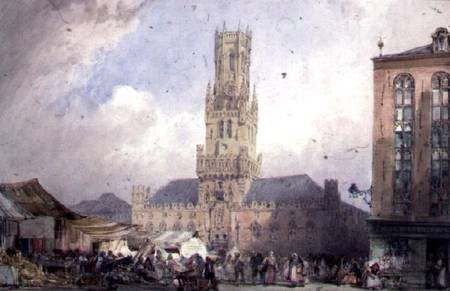 The Town Hall, Bruges von William Callow