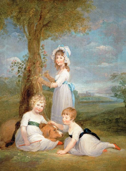 The Earl of Lincoln, Lady Anna Maria and Lady Charlotte Pelham Clinton, the Children of the 4th Duke von William Collins
