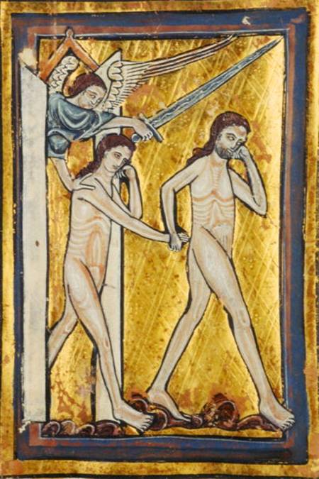 Adam and Eve banished from Paradise, from a book of Hours von William de Brailes