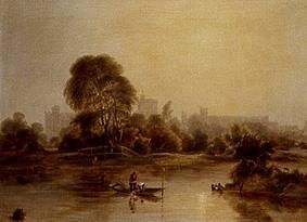 Blick über die Themse auf das Windsor Castle von William Fowler