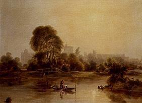 Blick über die Themse auf das Windsor Castle 1840