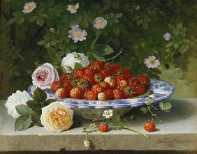 Ein Teller mit Erdbeeren 1871
