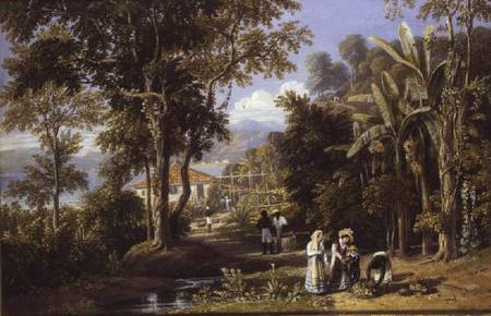 Garden Scene on the Broganza Shore, Rio de Janeiro von William Havell
