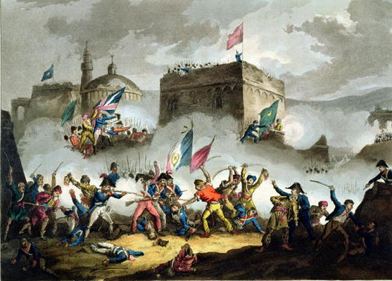 Defence of the breach at St. Jean d'Acre, May 8th 1799, from 'The Martial Achievements of Great Brit von William Heath
