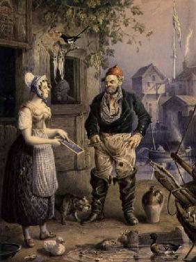 A Fisherman and a Maid c.1830  ov