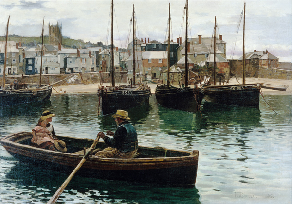 Im Hafen von St. Ives, Cornwall von William Henry Bartlett