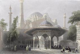 Court and Fountain of St. Sophia, Istanbul, engraved by J. Redaway, c.1850 (aquatint) 1912