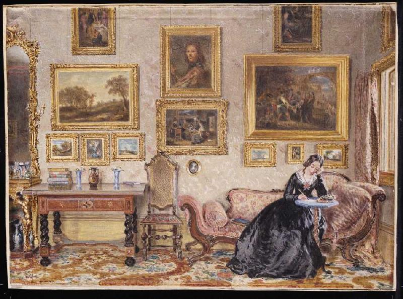 Schreibende Dame im Salon. von William Henry Hunt