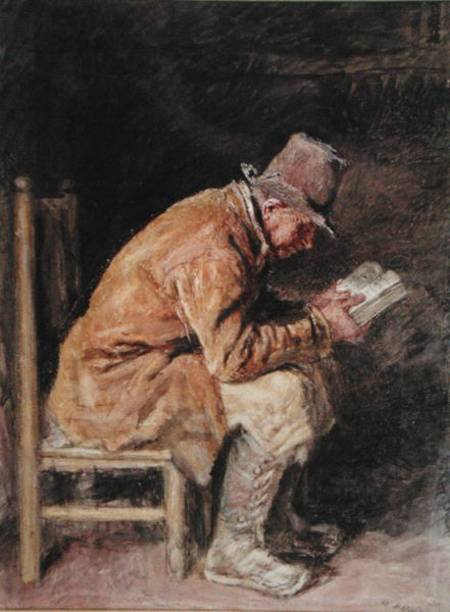 Study of a Countryman Reading von William Henry Hunt