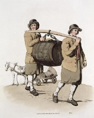 Brewers, from 'Costume of Great Britain' published by William Miller, 1805 (colour litho) von William Henry Pyne