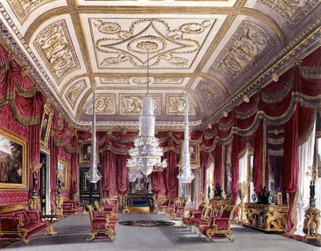 The Crimson Drawing Room, Carlton House from Pyne's 'Royal Residences' von William Henry Pyne